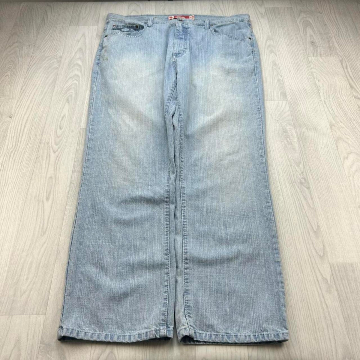 VINTAGE Y2K EMBROIDERED BAGGY JEANS BLUE