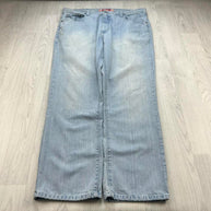 VINTAGE Y2K EMBROIDERED BAGGY JEANS BLUE