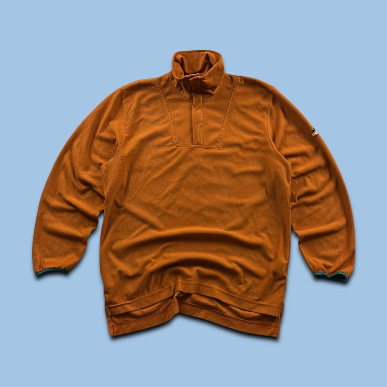 VINTAGE Y2K ADIDAS EQUIPMENT QUARTER ZIP FLEECE SWEATSHIRT ORANGE