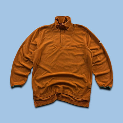 VINTAGE Y2K ADIDAS EQUIPMENT QUARTER ZIP FLEECE SWEATSHIRT ORANGE