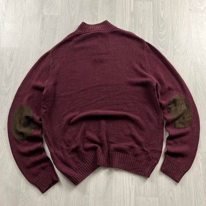 VINTAGE Y2K CHAPS CHUNKY KNITTED JUMPER BURGUNDY