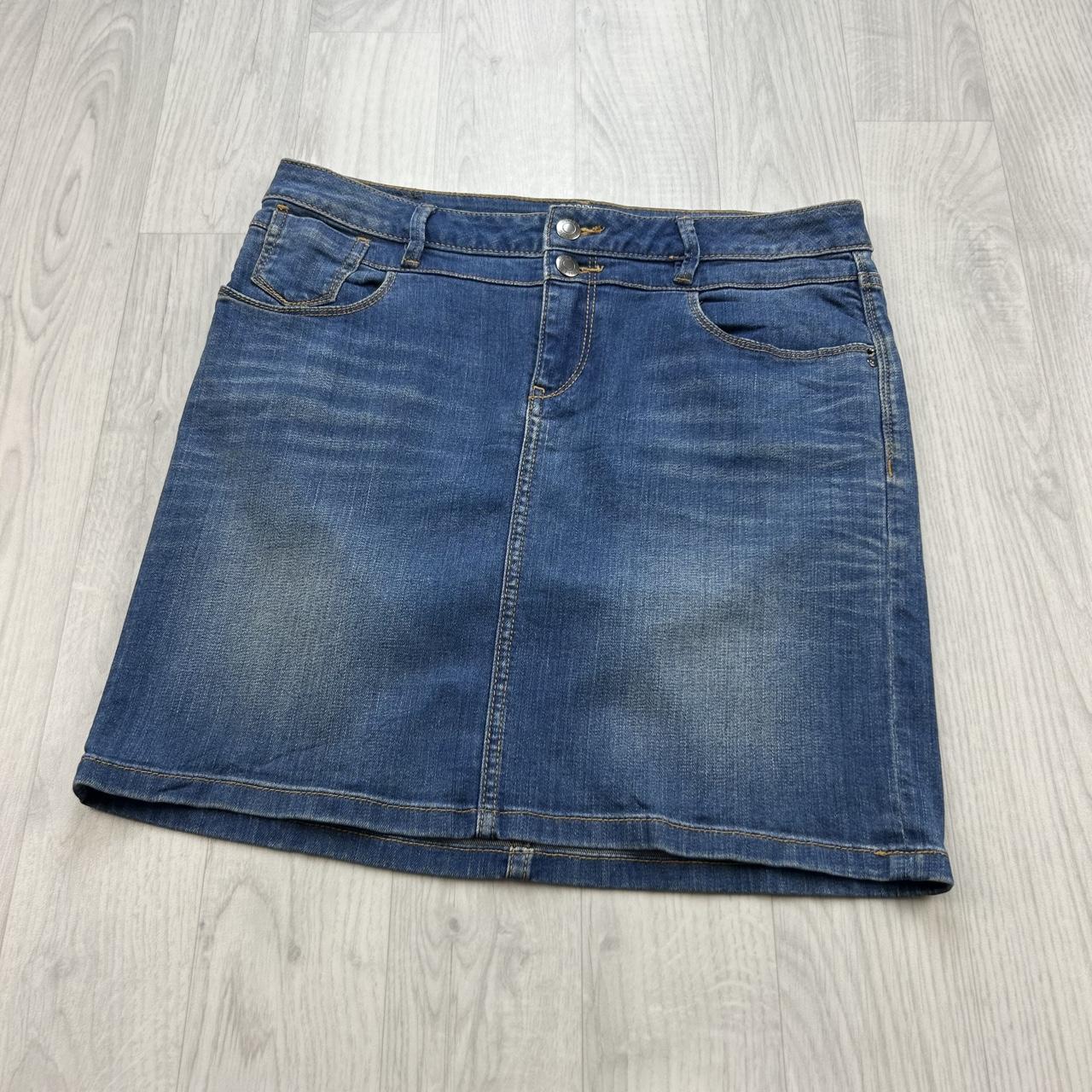VINTAGE Y2K ESPRIT DENIM MIDI SKIRT BLUE