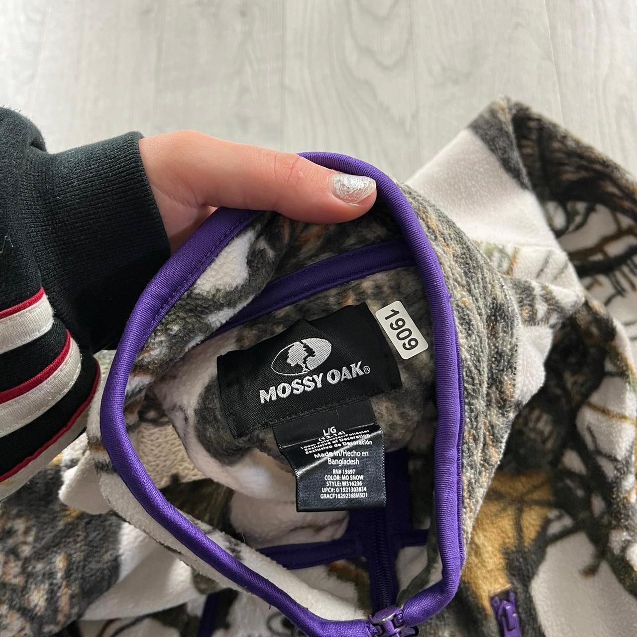 VINTAGE REALTREE ZIP UP FLEECE CAMO WHITE PURPLE