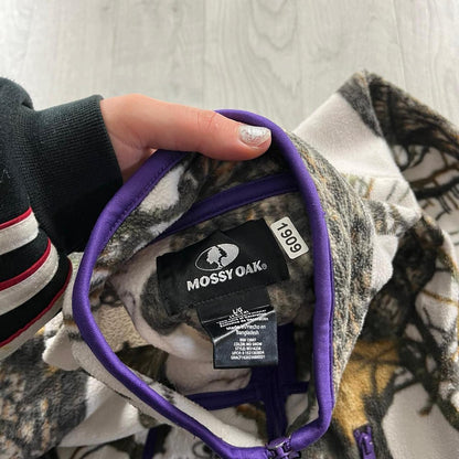 VINTAGE REALTREE ZIP UP FLEECE CAMO WHITE PURPLE