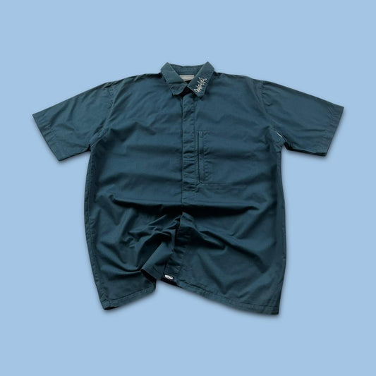 VINTAGE Y2K QUIKSILVER SHORT SLEEVE SHIRT BLUE