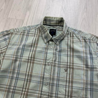 VINTAGE 00s JAMES PRINGLE CHECKERED SHORT SLEEVE BUTTON UP SHIRT LIGHT BLUE