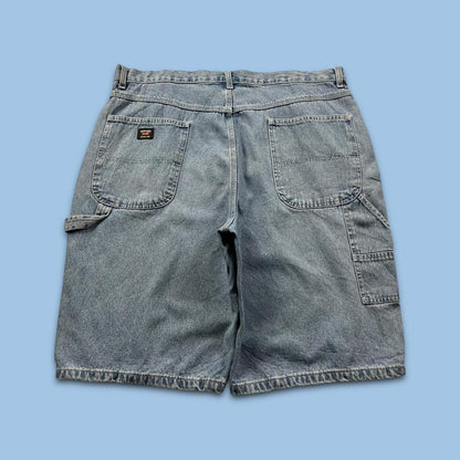 VINTAGE 00s WRANGLER BAGGY LOOSE CARPENTER JORTS BLUE