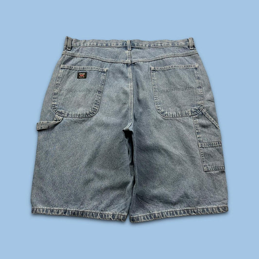 VINTAGE 00s WRANGLER BAGGY LOOSE CARPENTER JORTS BLUE