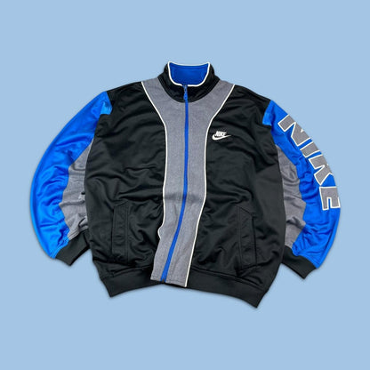 VINTAGE 90s NIKE TRACKSUIT JACKET BLACK BLUE
