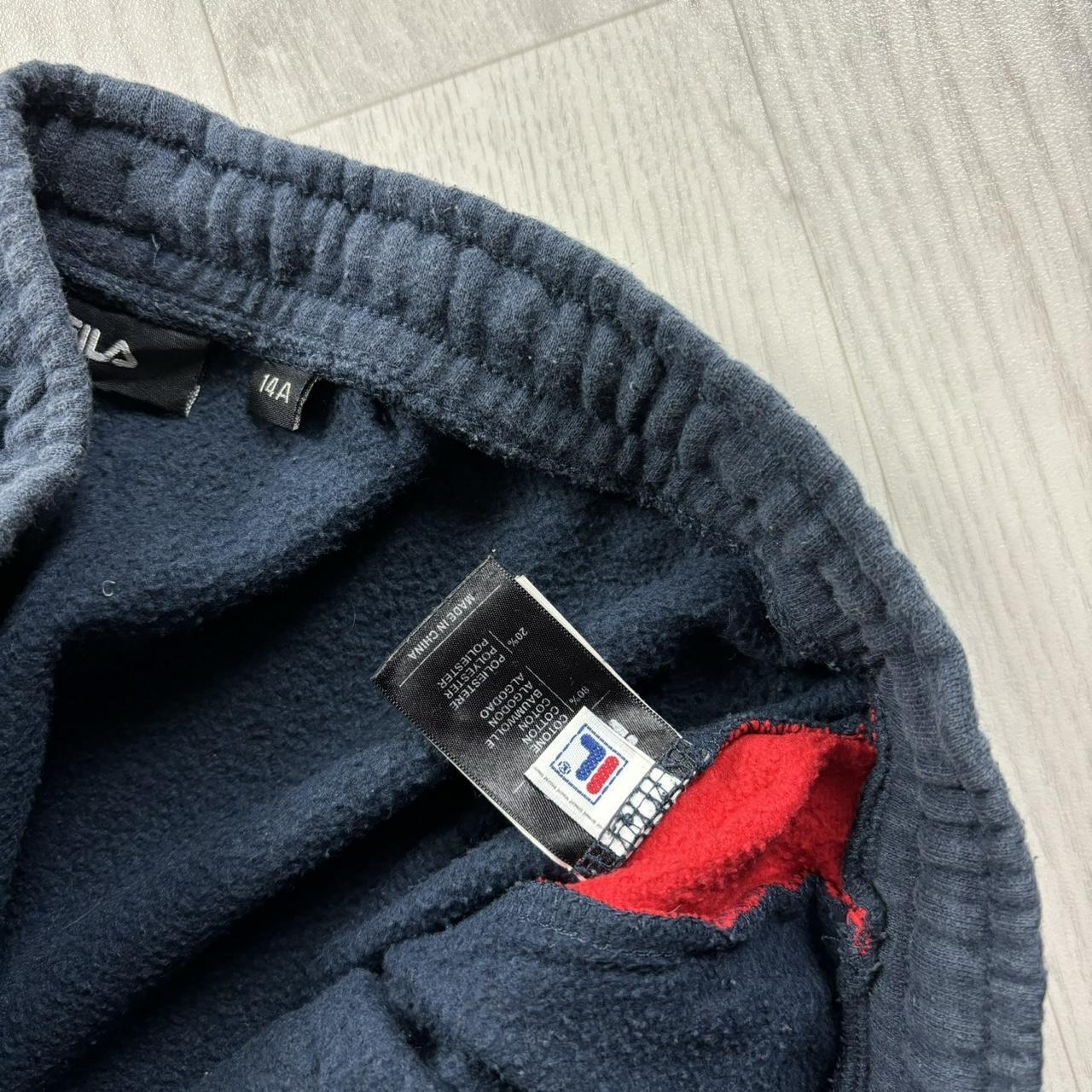 VINTAGE FILA STRAIGHT LEG BAGGY COTTON SWEATPANTS NAVY / RED
