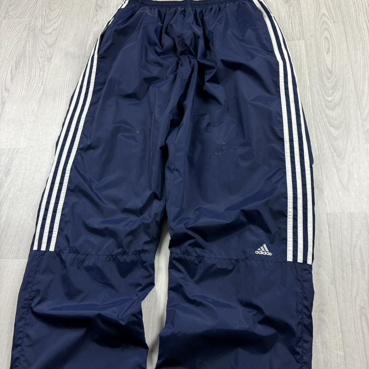 VINTAGE Y2K ADIDAS BAGGY TRACKSUIT BOTTOMS NAVY