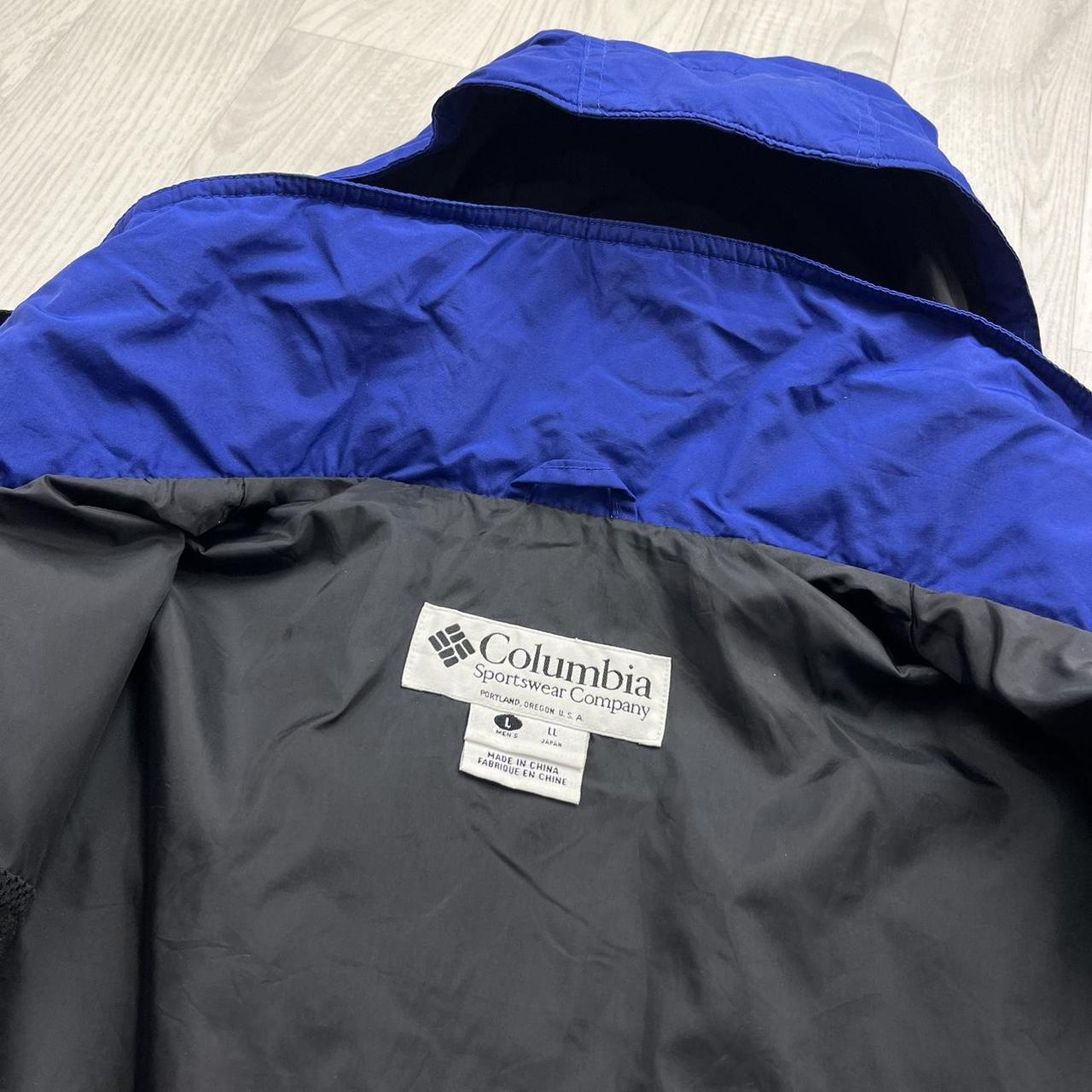 VINTAGE 00s COLUMBIA TECHNICAL HOODED UTILITY SKI JACKET BLUE BLACK