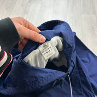 VINTAGE Y2K ADIDAS HOODED WINDBREAKER JACKET NAVY