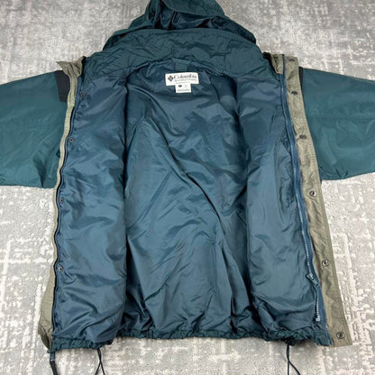 VINTAGE 00s COLUMBIA TECHNICAL HOODED UTILITY JACKET GREEN