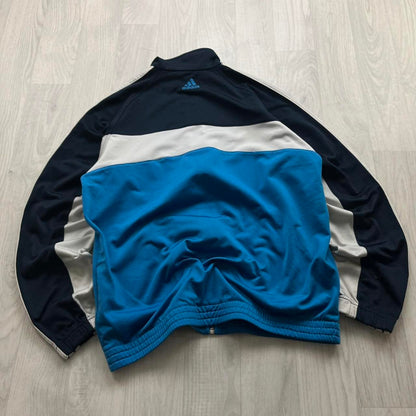 VINTAGE Y2K ADIDAS STRIPE WINDBREAKER TRACK JACKET BLUE