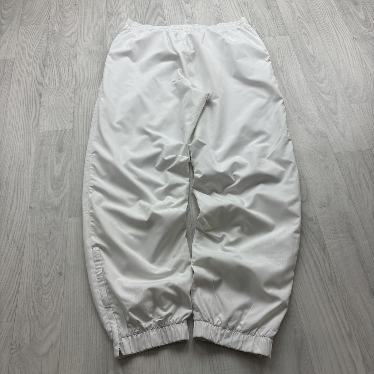 VINTAGE Y2K LACOSTE BAGGY TRACKSUIT BOTTOMS WHITE