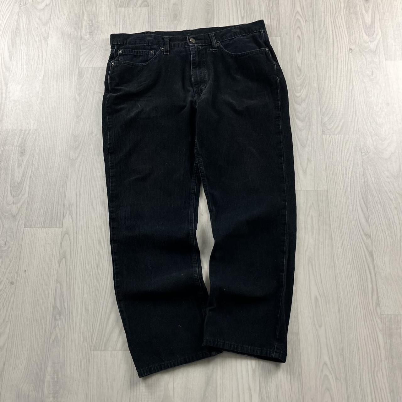 VINTAGE LEVIS 514 WHITE TABS STRAIGHT LEG CORDUROY JEANS BLACK