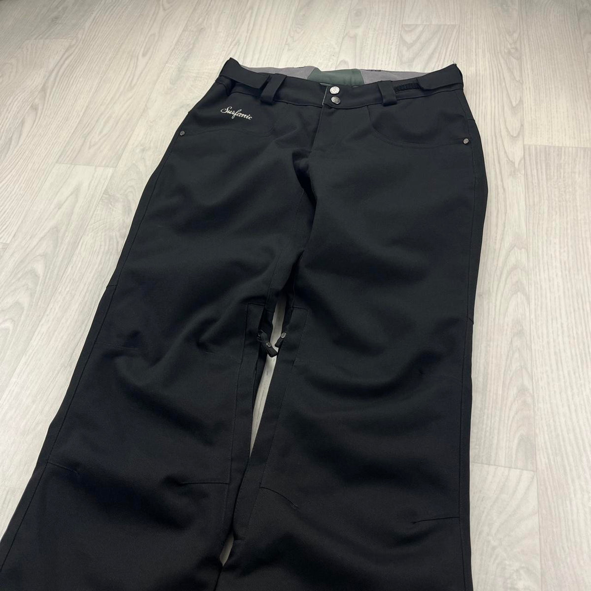 VINTAGE Y2K SURFANIC LOW RISE SKI PANTS SALOPETTES BLACK