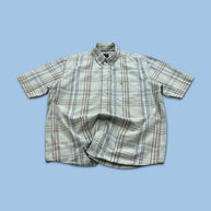 VINTAGE 00s JAMES PRINGLE CHECKERED SHORT SLEEVE BUTTON UP SHIRT LIGHT BLUE