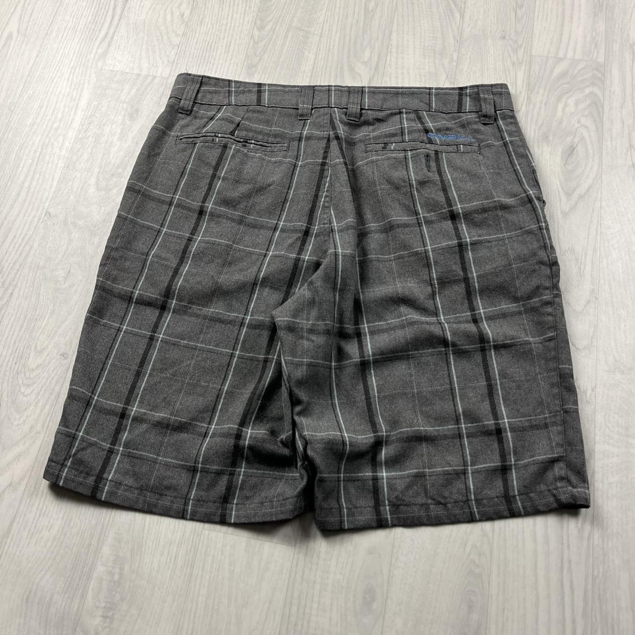 VINTAGE Y2K O’NEILL CHECKERED BAGGY LOOSE SURF SHORTS GREY