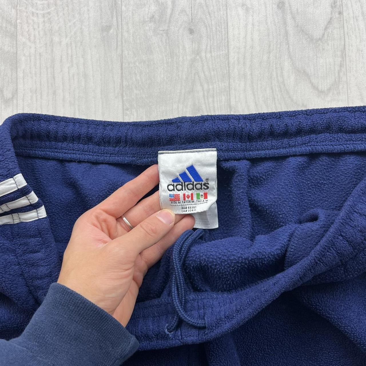 VINTAGE 90s ADIDAS FLEECE BAGGY SWEATPANTS NAVY