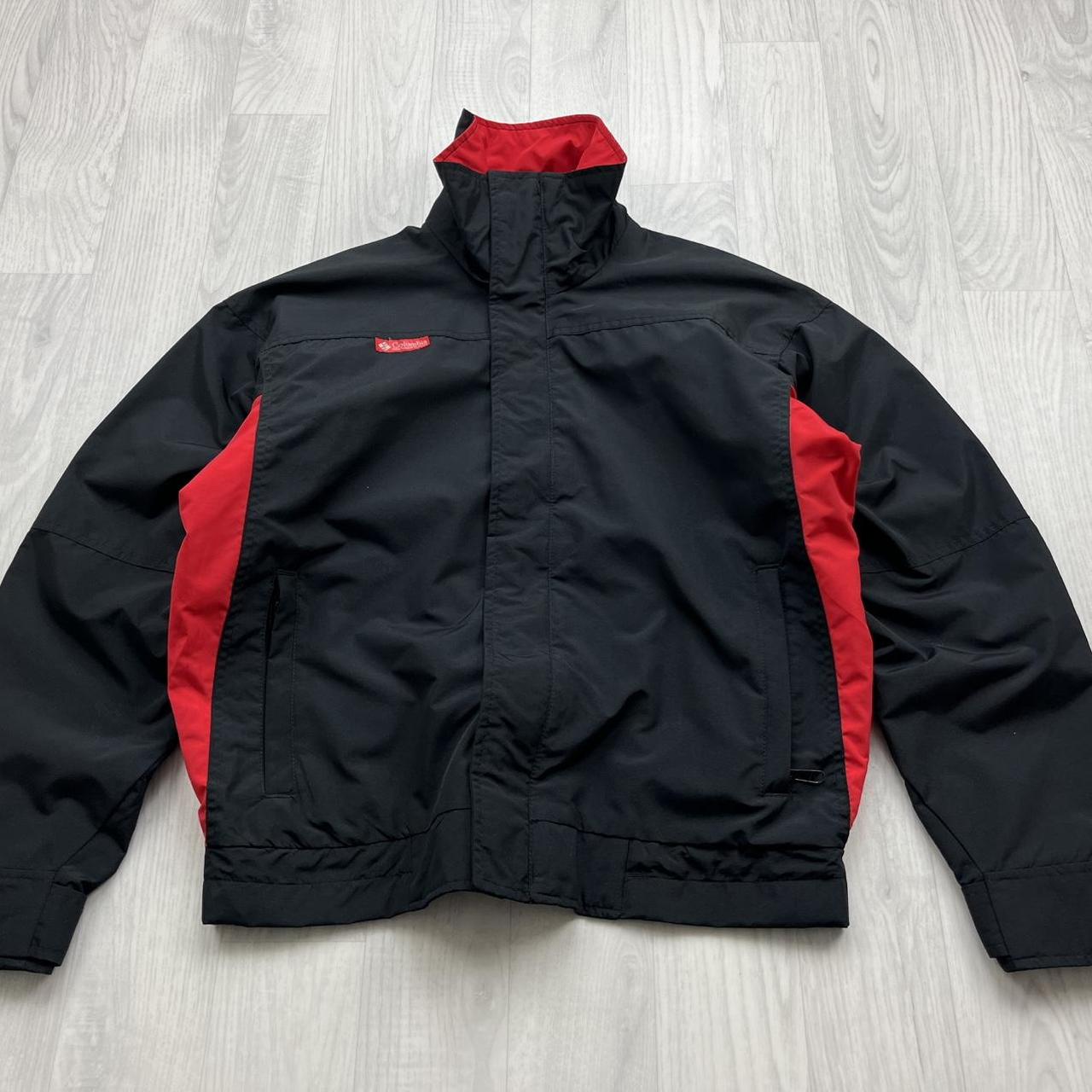 VINTAGE 00s COLUMBIA UTILITY BOMBER JACKET BLACK RED