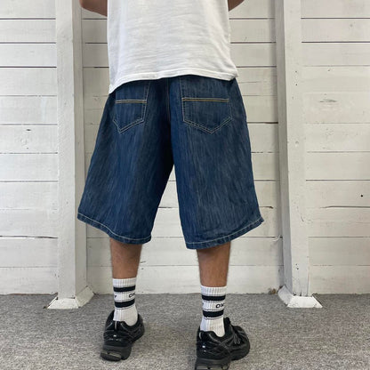 VINTAGE SOUTHPOLE BAGGY LOOSE SKATER HIP HOP JORTS NAVY (38w)