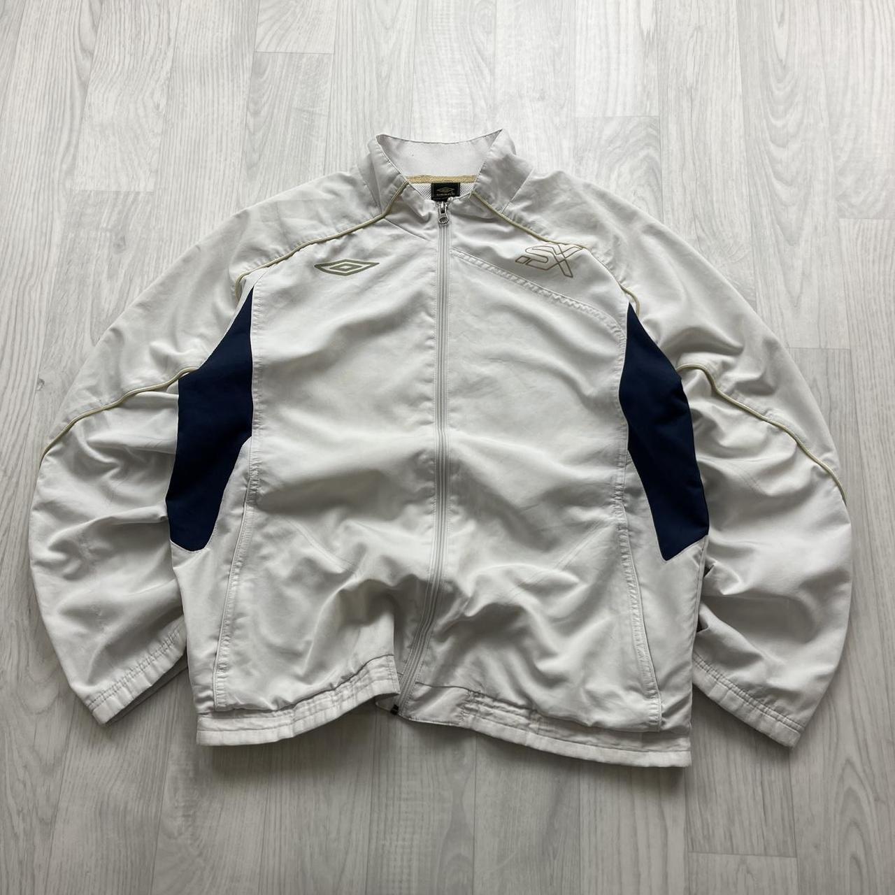 VINTAGE Y2K UMBRO WINDBREAKER TRACK JACKET WHITE