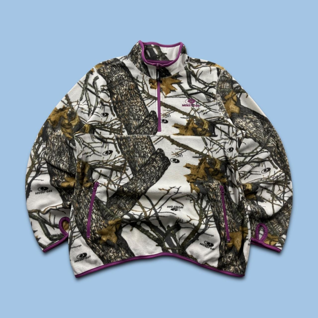 VINTAGE REALTREE MOSSY OAK QUARTER ZIP UP FLEECE CAMO