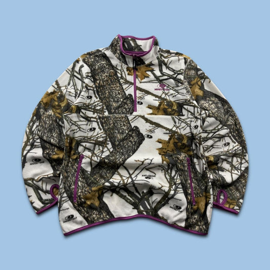 VINTAGE REALTREE MOSSY OAK QUARTER ZIP UP FLEECE CAMO