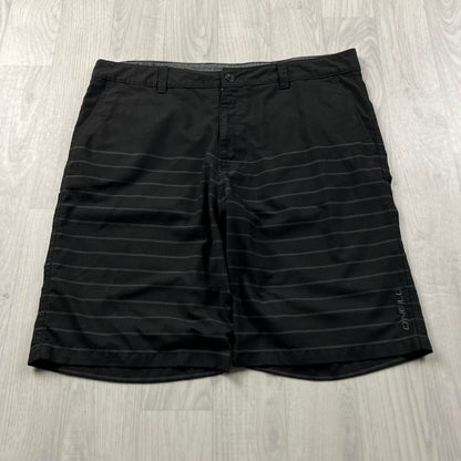 VINTAGE Y2K O’NEILL STRIPED BAGGY LOOSE BOARD SURF SHORTS BLACK