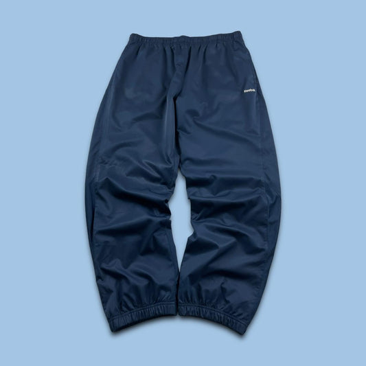 VINTAGE 00s REEBOK BAGGY TRACKSUIT BOTTOMS NAVY (XL)
