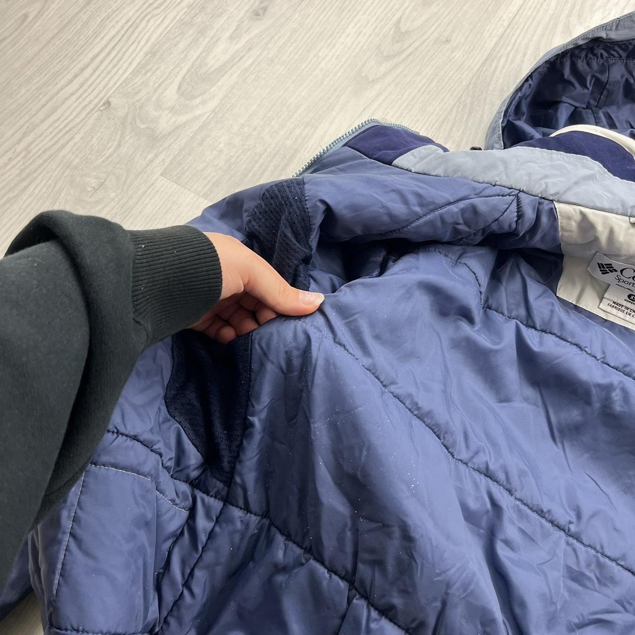 VINTAGE 00s COLUMBIA TECHNICAL PANELLED HOODED UTILITY JACKET BLUE WHITE