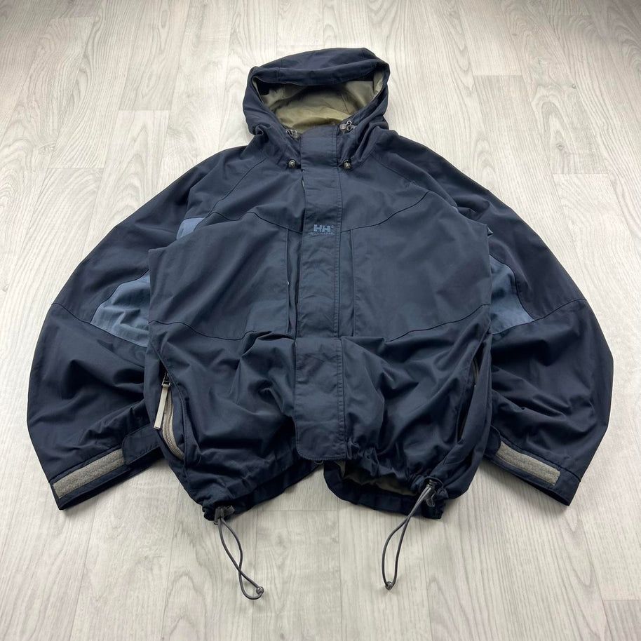 VINTAGE Y2K HELLY HANSEN TECHNICAL UTILITY SKI JACKET NAVY BLUE