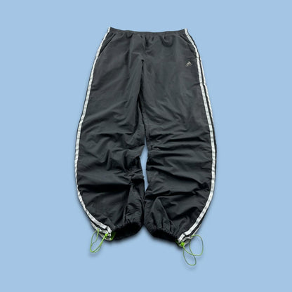 VINTAGE Y2K ADIDAS TECHNICAL BAGGY TRACKSUIT BOTTOMS GREY