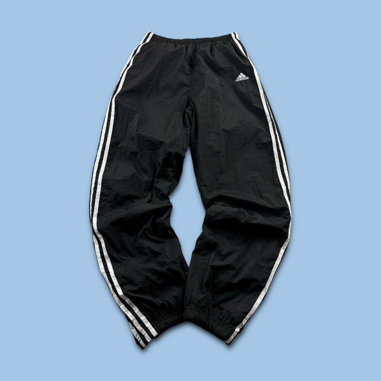 VINTAGE 90s ADIDAS BAGGY TRACKSUIT BOTTOMS BLACK