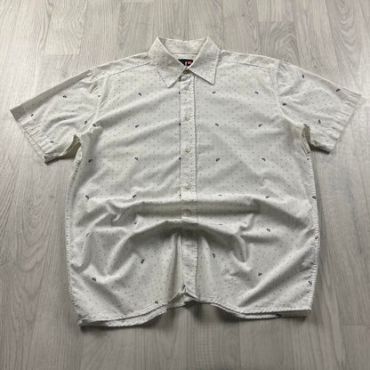 VINTAGE Y2K QUIKSILVER SHORT SLEEVE SHIRT WHITE