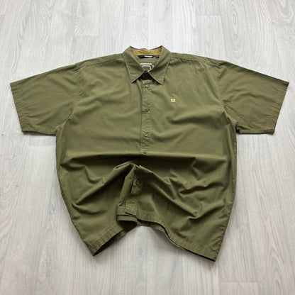 VINTAGE Y2K QUIKSILVER SHORT SLEEVE SHIRT KHAKI