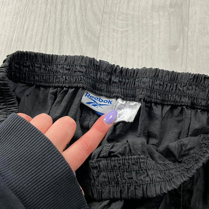 VINTAGE Y2K REEBOK BAGGY SHELL TRACKSUIT BOTTOMS BLACK