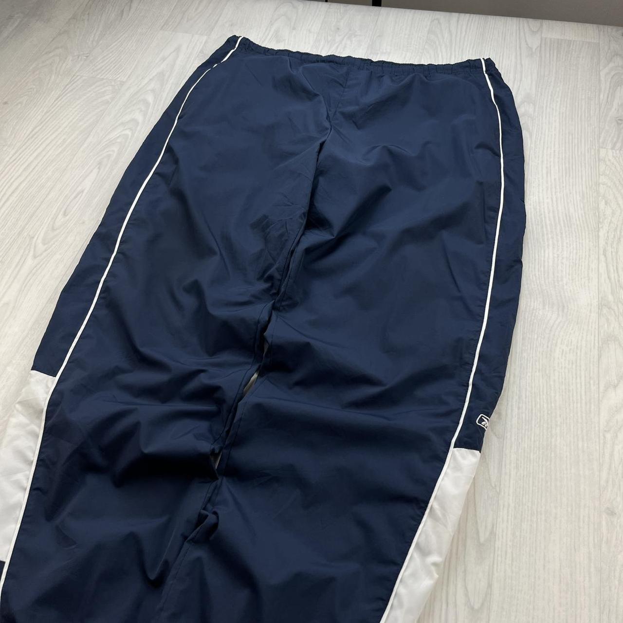 VINTAGE Y2K REEBOK BAGGY TRACKSUIT BOTTOMS NAVY