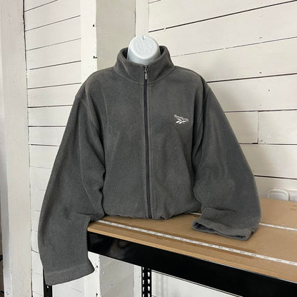 VINTAGE Y2K REEBOK ZIP UP FLEECE GREY