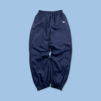 VINTAGE 90s ADIDAS SHELL BAGGY TRACKSUIT BOTTOMS NAVY (L)