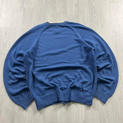 VINTAGE Y2K TOMMY HILFIGER KNITTED JUMPER BLUE