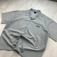 VINTAGE 00s FOX RACING SHORT SLEEVE BUTTON UP SHIRT GREY