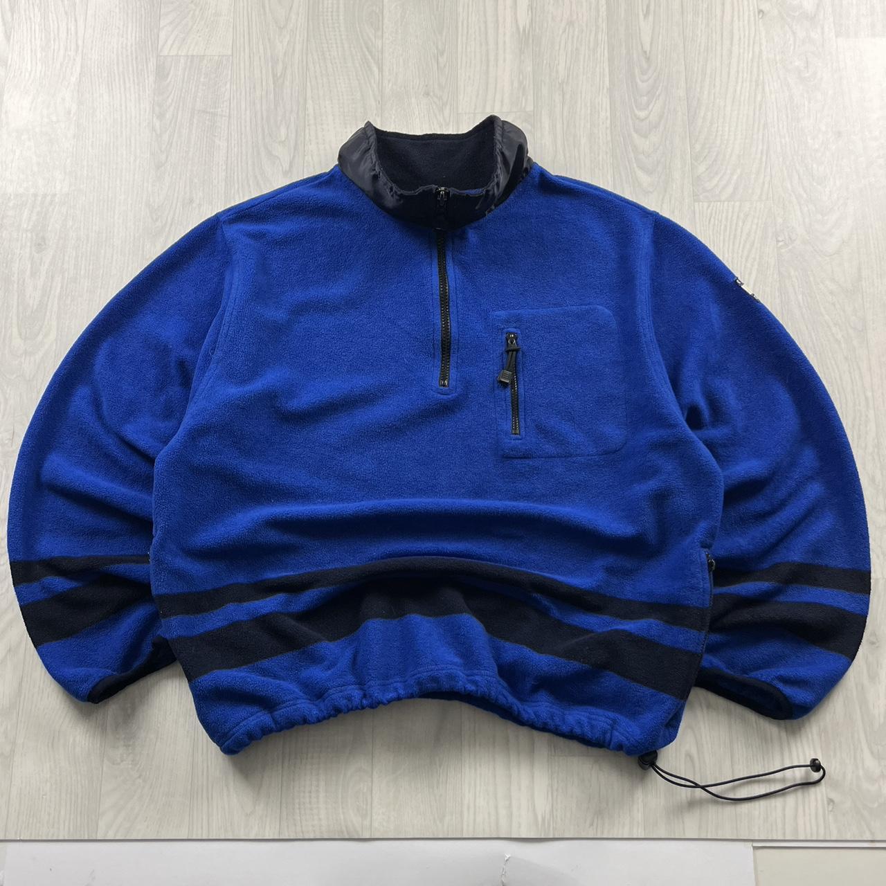 VINTAGE Y2K TOMMY HILFIGER QUARTER ZIP FLEECE SWEATSHIRT BLUE