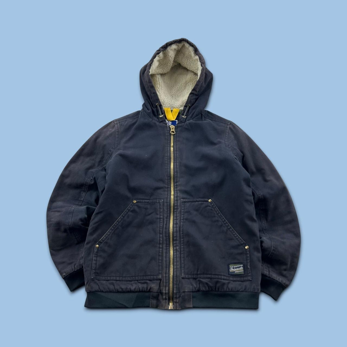 JACK AND JONES HOODED WORKWEAR BOMBER JACKET NAVY