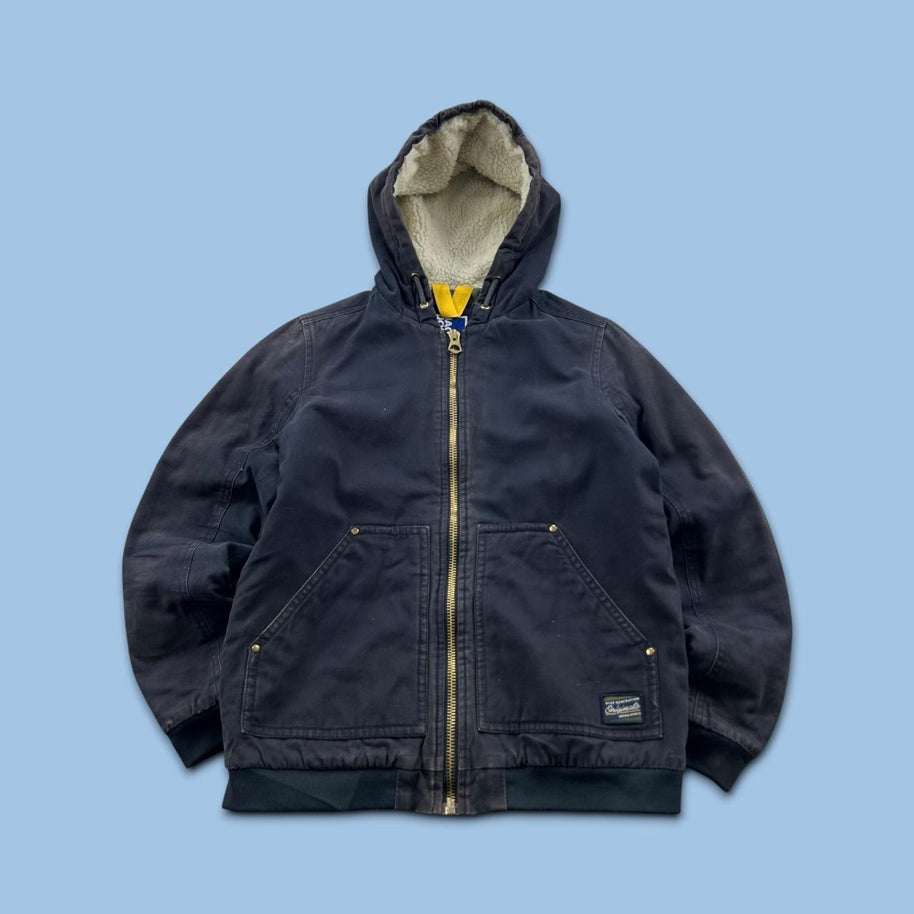 JACK AND JONES HOODED WORKWEAR BOMBER JACKET NAVY