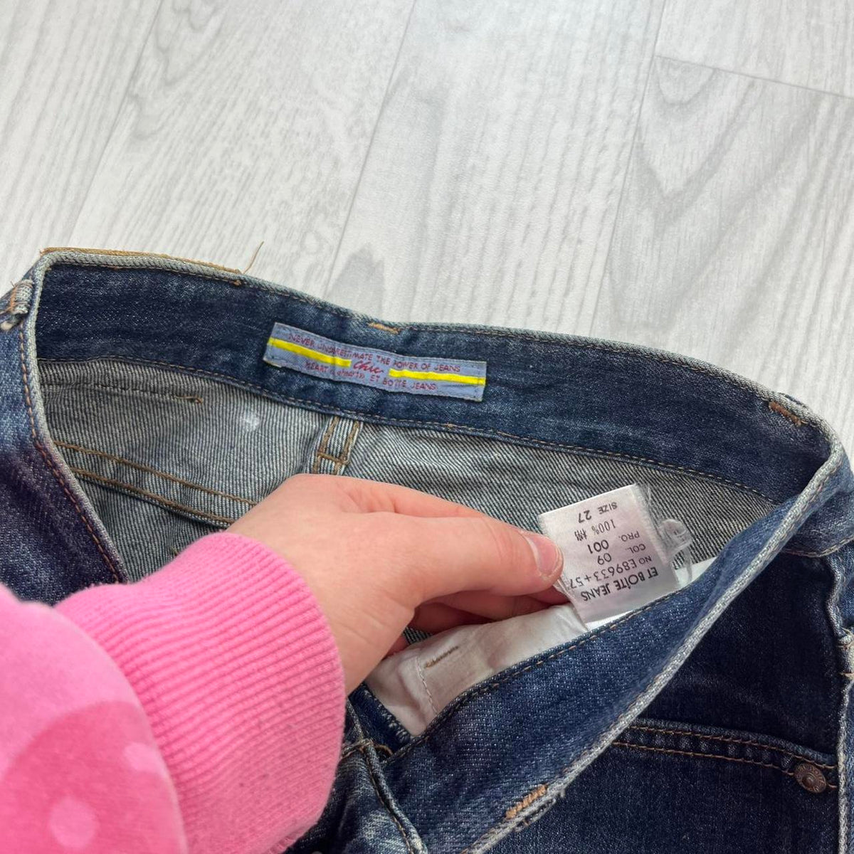 VINTAGE Y2K ET BOITE LOW RISE BOOTCUT JEANS NAVY BLUE