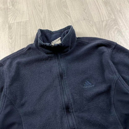 VINTAGE Y2K ADIDAS ZIP UP FLEECE NAVY