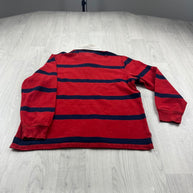 VINTAGE Y2K POLO RALPH LAUREN STRIPED LONG SLEEVE RUGBY POLO SHIRT RED